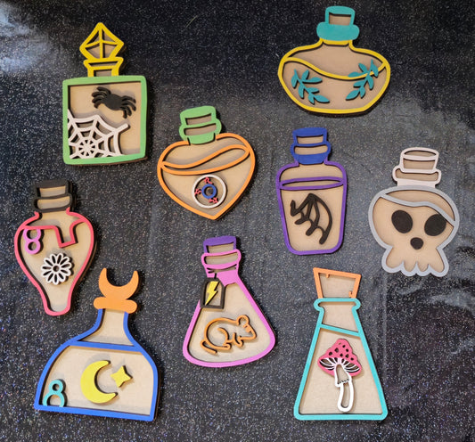 Potion bottles tinker trays