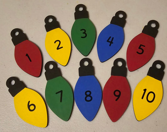 Christmas tree lights numbers set