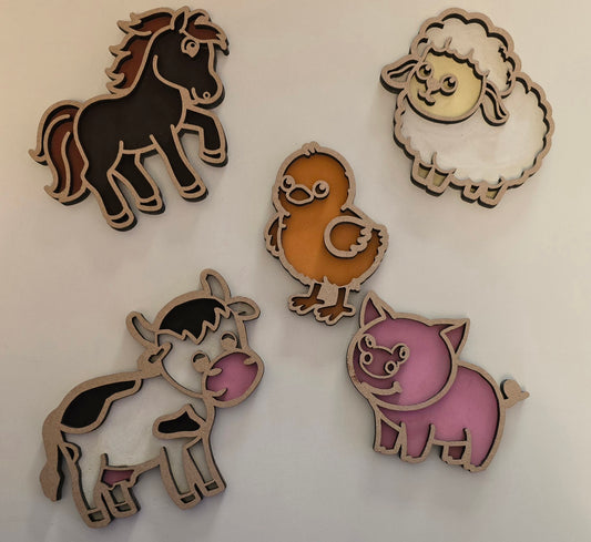 Farm animals tinker trays
