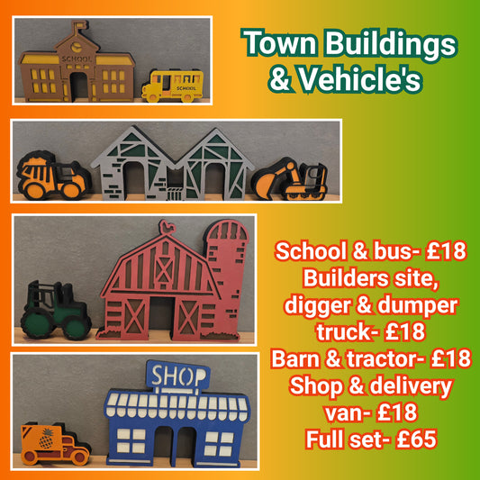 Town Buildings & Vehicle's