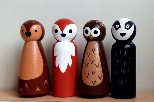 Woodland animal peg dolls