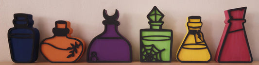 6 Chunky Potion bottles