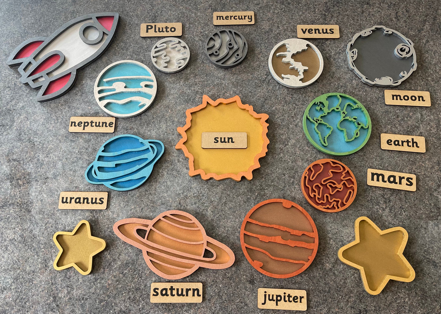 Solar system tinker trays